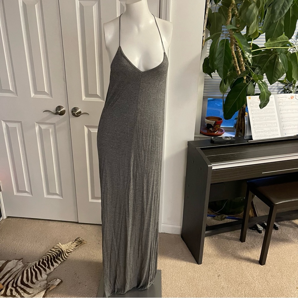 Bella Luxx Silver Gray Maxi Slip Dress